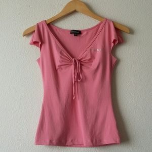 Bebe pink ruched tee